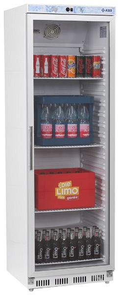 KBS Glastürkühlschrank 402 GU, mit Glastür, Außenmaterial: Stahlblech weiß pulverbeschichtet, 347408