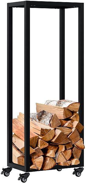 CLP Kaminholzständer Hilta 25x40x100 cm, schwarz, 326611