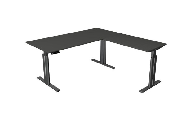 Kerkmann Sitz-/Stehtisch B 1800 x T 800 mm, Anbauelement 1000 x 600mm, elektrisch 720-1200mm, Memory-Funktion, anthrazit, (Montage), 10325013-1