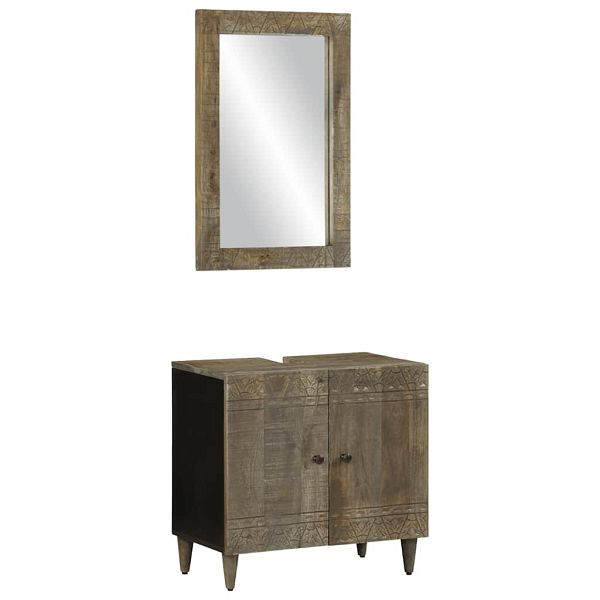 vidaXL 2-tlg. Badmöbel-Set Massivholz Mango, stilvoll, 3310018