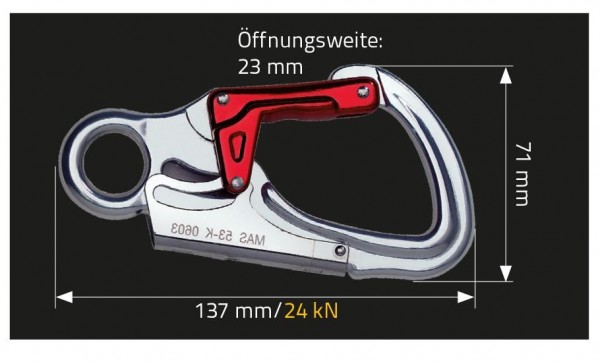 MAS Karabinerhaken, MAS 53, aus Aluminum , 52517