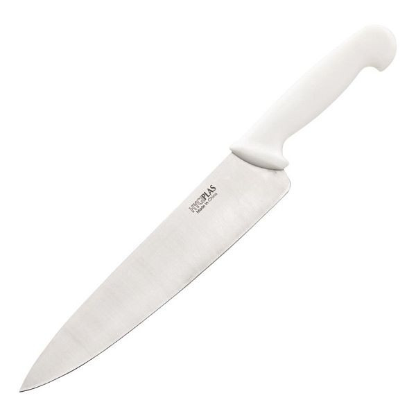 Hygiplas Chefmesser 25cm weiß, Edelstahlklinge, Nylon-Griff, C879