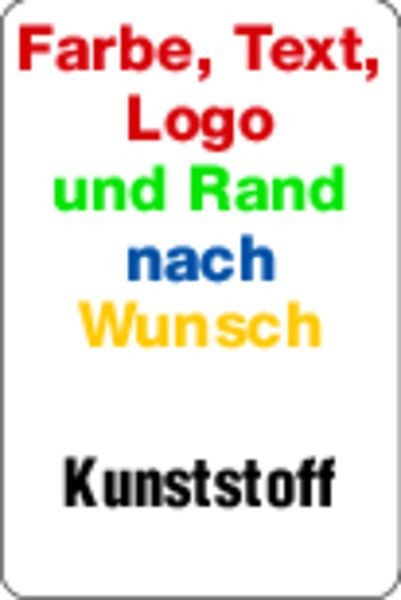 Schilder Klar Kunststoffschild, Farben, Text und Logo nach Wunsch, Hochformat, 150x200x1.5 mm Kunststoff, 939/70.02