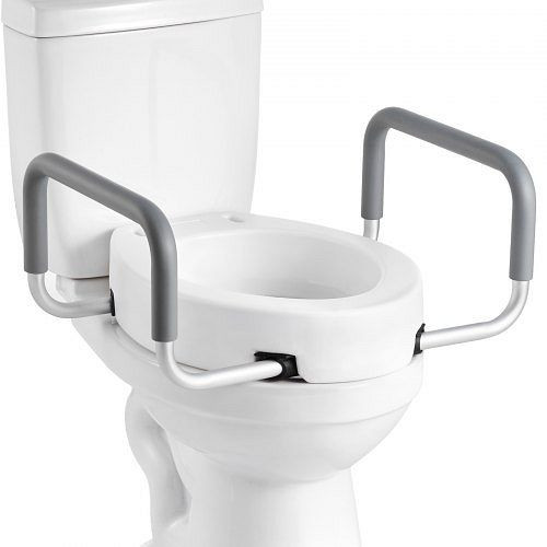 VEVOR Toilettensitzerhöhung 136 kg, 88,9 mm Höhe, mit Armlehnen für Senioren, Behinderte, Erwachsene, verbreiterter Sitz, AZSJGMTZD35YISHJB001V0