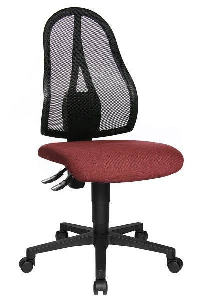 Topstar Moderner Büroarbeits-Drehstuhl, in Netz-Optik, dunkelrot, OP100G27