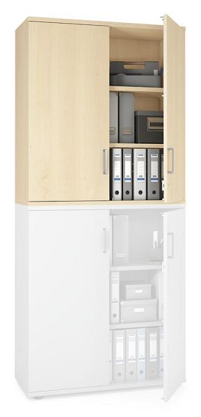 Deskin Flügeltüren-Aufsatzschrank MULTI MODUL-PRO, Ahorndekor, B 1000 x H 1110 x T 420 mm, 351886