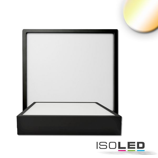 ISOLED LED Deckenleuchte PRO schwarz, 15W, eckig, 170x170mm, ColorSwitch 2700/3000/4000K, dimmbar, 115493
