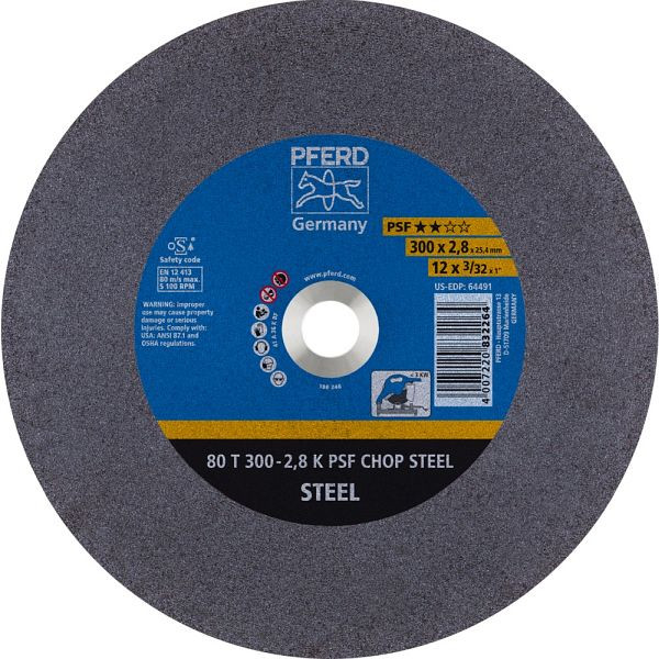 Pferd Trennscheibe CHOPSAW 80 T 300-2,8 K PSF CHOP STEEL/25,4, VE: 20 Stück, 66323074