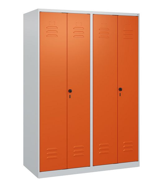 C+P Umkleidespind Classic PLUS SW, 4 Abteile, 1700x1200x500mm, 7035/2004, Drehriegel, 0800027-40 S10000