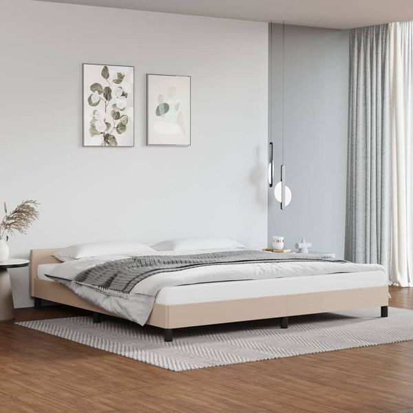 vidaXL Bettgestell mit Kopfteil Cappuccino-Braun 200x200 cm Kunstleder, 347524