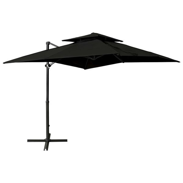 vidaXL Ampelschirm mit Lüftung 250x250 cm Schwarz, 312356