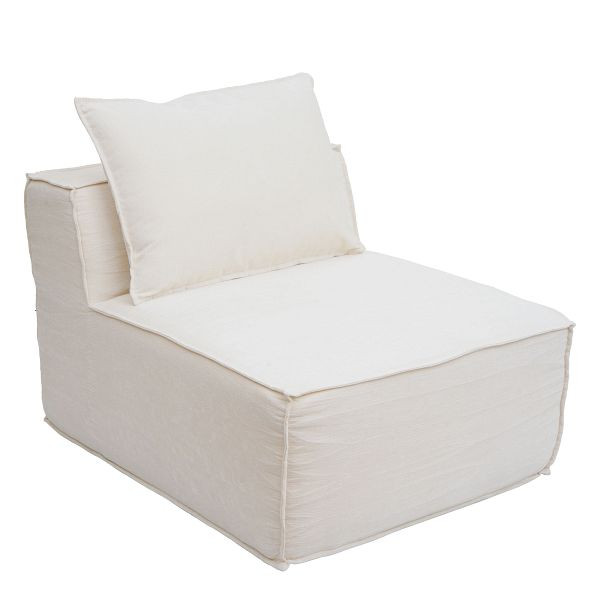 Mendler Sessel/Zubehör für Sofa HWC-O54, Loungesessel Polstersessel Mittelteil, Stoff/Textil (300g/m²) 63x75x97cm, creme, 153402