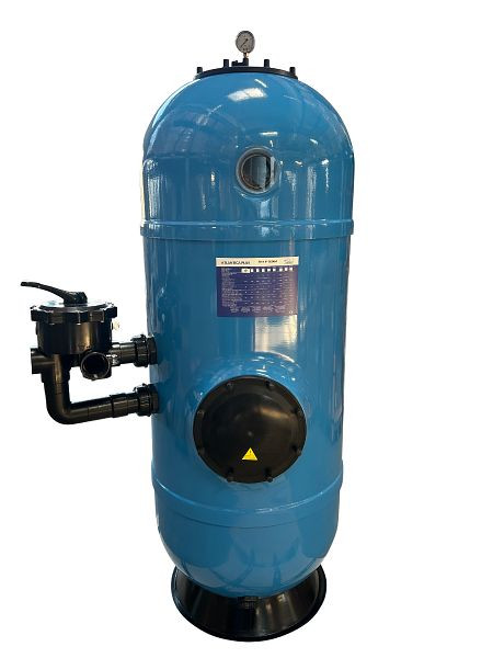 OKU GFK Filterbehälter Atlantica Plus Ø 620 mm mit seitlichen Düsenplatten komplett mit 6-Wege-Side-Mount-Ventil 2" IG, 400805-1