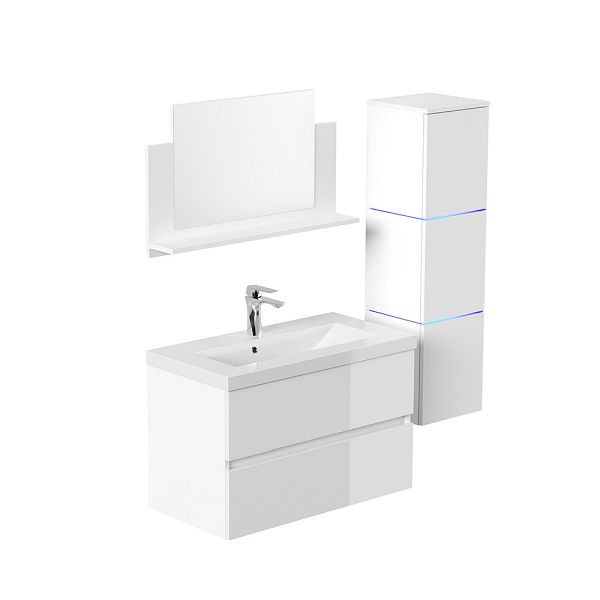 HOME DELUXE Badezimmermöbel WANGEROOGE BIG Deluxe – L Weiß, 55765