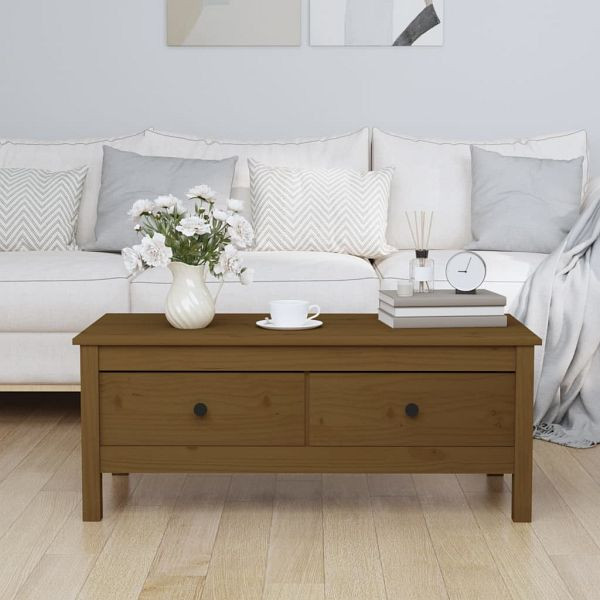 vidaXL Couchtisch Honigbraun 100x50x40 cm Massivholz Kiefer, 814607