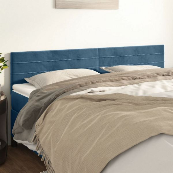 vidaXL Kopfteile 2 Stück Dunkelblau 80x5x78/88 cm Samt, 346170