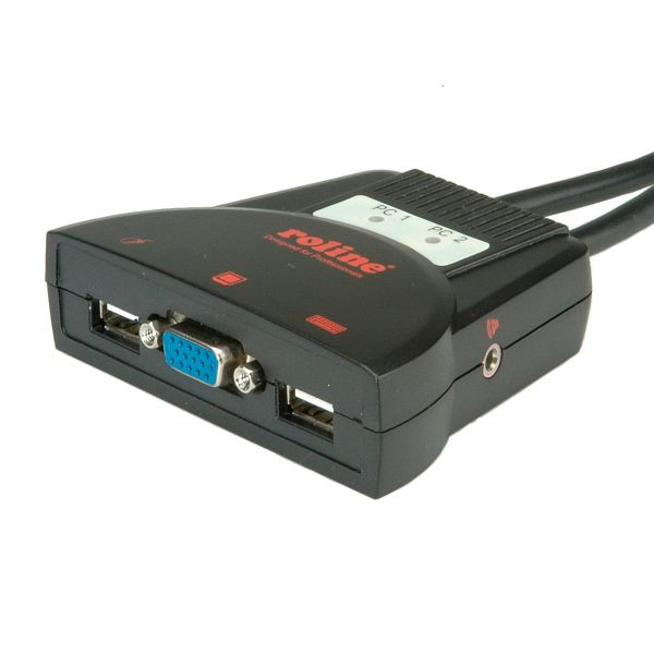 ROLINE KVM-Switch 'Star' 2 PCs, VGA, USB, Audio, 14.01.3234