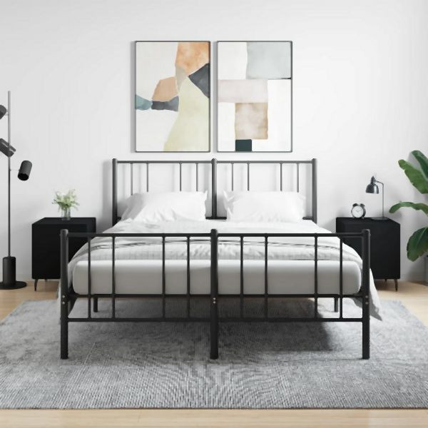 vidaXL Nachttische 2 Stück Schwarz 40x40x50 cm Holzwerkstoff, 827599