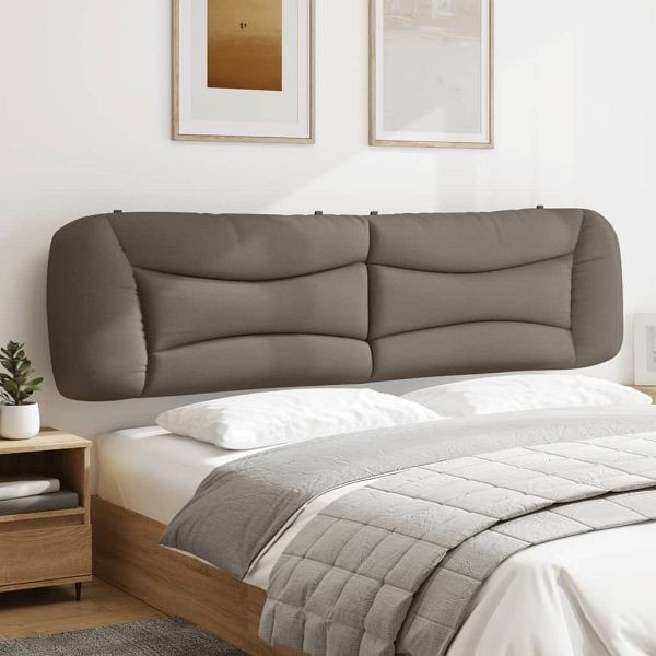 vidaXL Kopfteil-Kissen Taupe 200 cm Stoff, Polsterung: PP-Faser, 374620