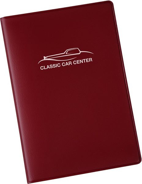 Eichner Führerscheintasche aus farbiger PVC-Folie mit zwei Einsteckfächern, dunkelrot, Bedruckung: mit individuellem Logo, 9218-08003