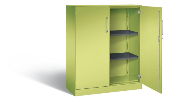 C+P Flügeltürenschrank Asisto, H1310xB1000xT435mm, Farbe: Viridingrün / Viridingrün, Bügelgriff, 3 OH, 141032-000 S10202