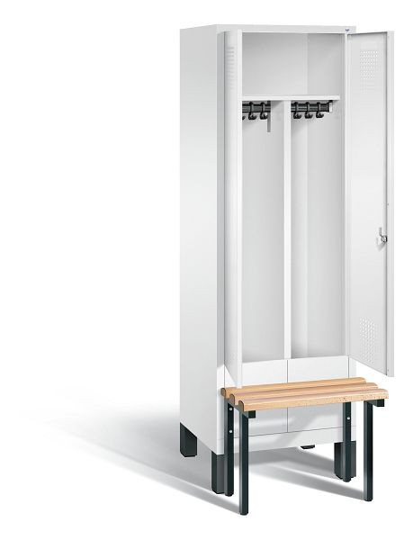 C+P Schwarz-Weiss-Spind Evolo, H1850xB610xT815mm, Farbe: Verkehrsweiß, 48032-20 S10103