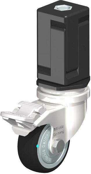 Blickle LRXA-PATH 50KD-FI-FK-EXV07 Edelstahl-Apparate-Lenkrolle mit Expander & Feststeller, Thermoplastisches Polyurethan, Grau, 853337