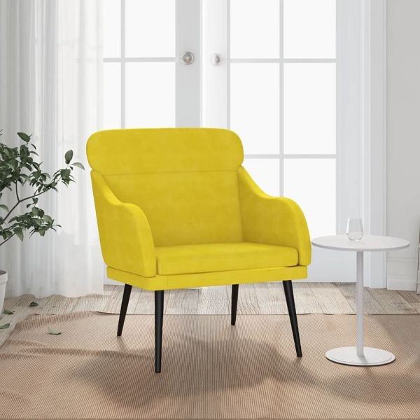 vidaXL Sessel Gelb 63x76x80 cm Samt, Polsterung: Schaumstoff, 351441