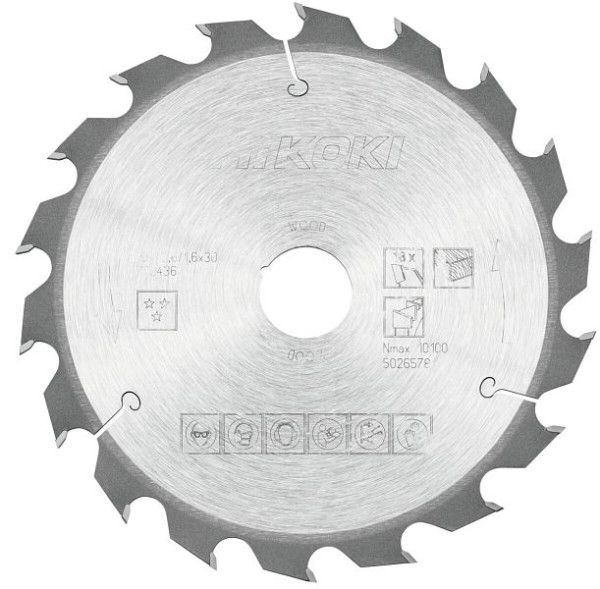 HiKOKI TCT Kreissägeblatt Holz 190x30xZ18 Wechselzahn, 752436