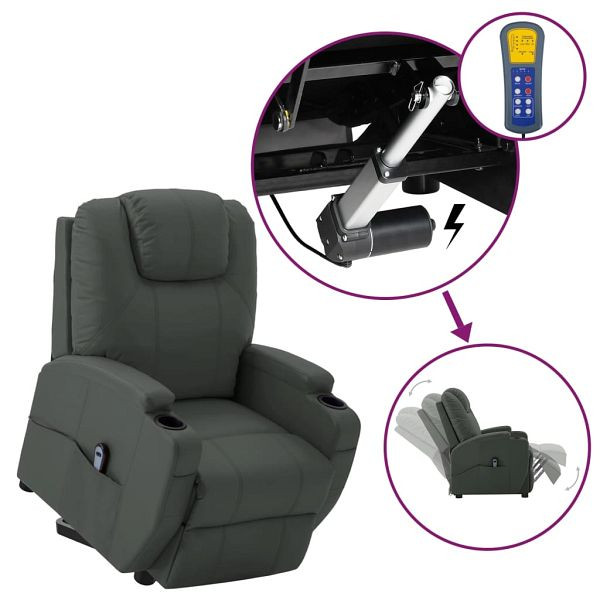 vidaXL Aufstehsessel Grau Kunstleder, 3098124, 8720286903087