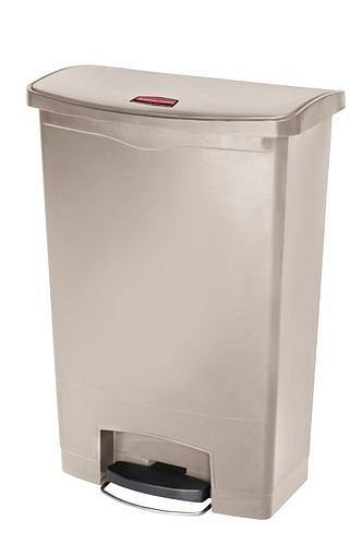 DENIOS Wertstoffsammler aus Polyethylen (PE), Fußpedal an Breitseite, 90 Liter, beige, 242414