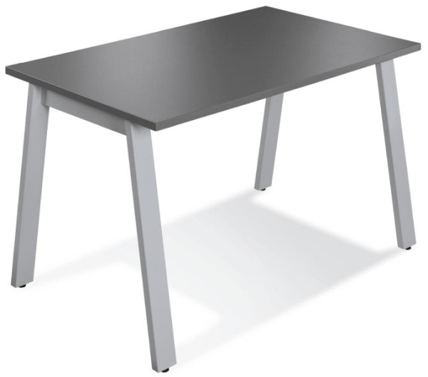 Deskin Konferenztisch RIO, Dekor: Anthrazit, Gestellfarbe: Alusilber RAL 9006, BxHxT: 1200 x 735 x 800 mm, 280973