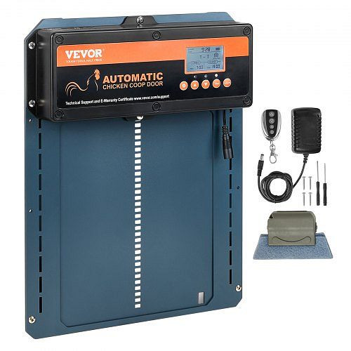 VEVOR Automatische Hühnerstall 21x26cm Türgröße Hühnerklappe IP44 mit Lichtsensor Aluminiumlegierung LCD-Display -20 bis 60 °C, JSKMQZSHGSKDCF5OPV2