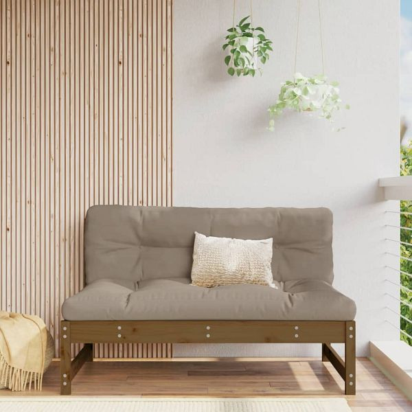 vidaXL Mittelsofa Honigbraun 120x80 cm Massivholz Kiefer, 825733
