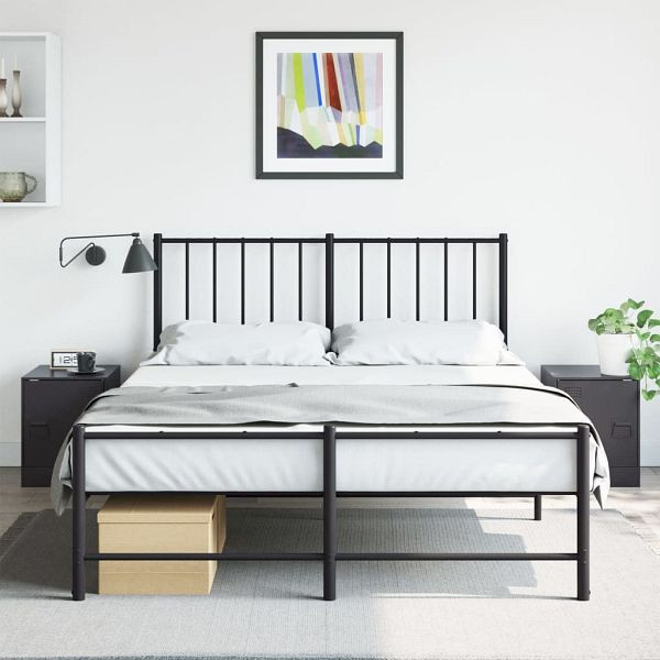 vidaXL Nachttische 2 Stück Schwarz 34,5x39x44 cm Stahl, 841608