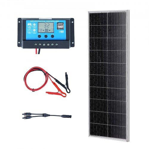 VEVOR 100W Solarpanel Kit 12V monokristallinen plus Laderegler 8,33A Umwandlungsrate von 23 % Kompatibel mit AGM-, GEL-, FLD, GDSDJTYNBDJ1MLOFJV9