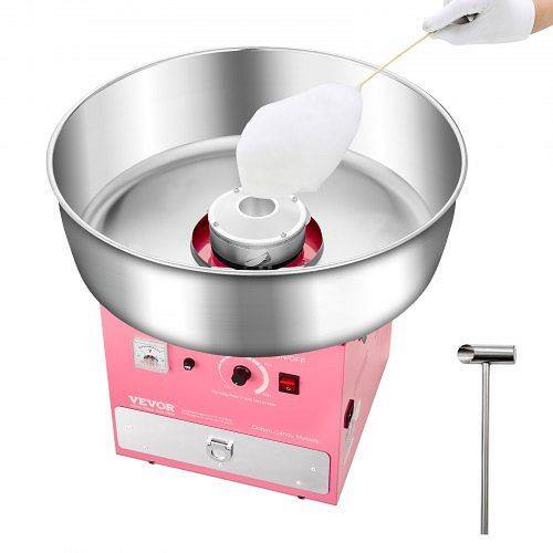 VEVOR elektrische Zuckerwattemaschine 1000W, 52cm Edelstahlschüssel, Zuckerlöffel, Schublade, für Partys, Rosa, TSDRMHTJFSWGMOD1VV2