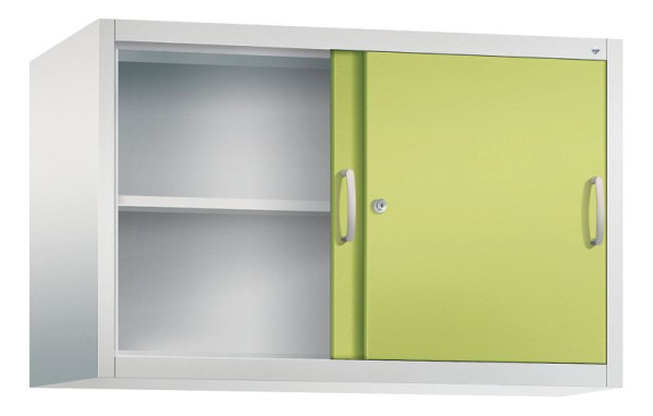 C+P Aufsatzschrank Acurado, H790xB1200xT500mm, Farbe: Lichtgrau / Viridingrün, Bügelgriff, 2 OH, 2055-00 S10102