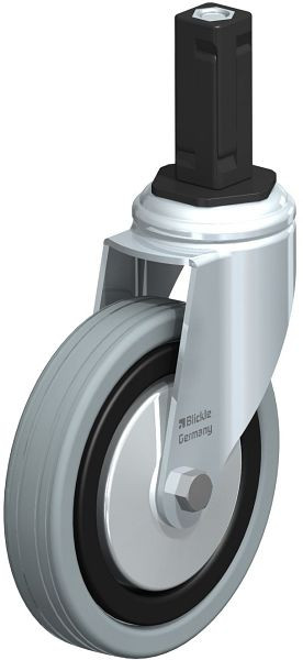 Blickle LKRA-VPA 125G-11-FA-EV13 Apparate-Lenkrolle mit Expander, Vollgummi, Grau, 848268