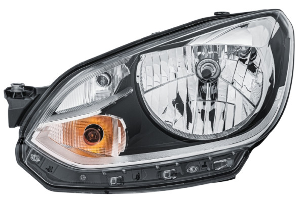 HELLA FF/Halogen-Hauptscheinwerfer, für u.a. VW Up (121, 122, BL1, BL2), chrom, ECE, für Rechtsverkehr, links, 1EJ 010 670-051