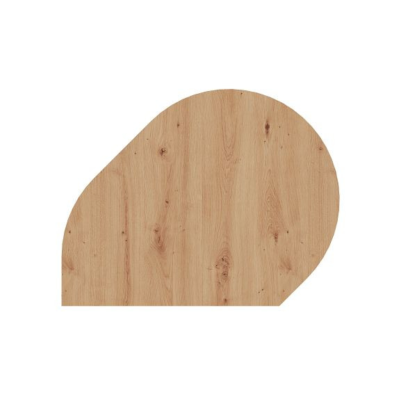 Hammerbacher Anbautisch XBA81, 80 x 103 cm, Platte: Asteiche, Anbautisch mit Stützfuß/Konsole in weiß, Arbeitshöhe 68 - 85 cm, VXBA81/R/W