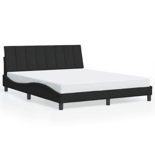 vidaXL Bettgestell mit LED-Leuchten Schwarz 160x200 cm Samt, 3213789