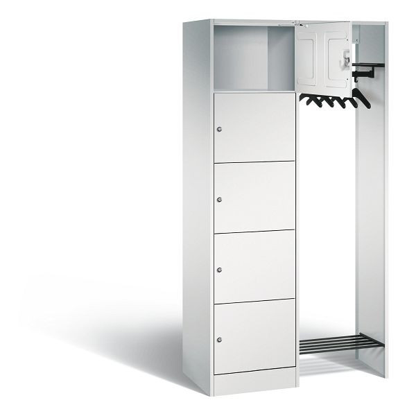 C+P Offene Garderobe Serie 8070, H1950xB960xT480mm, Farbe: Lichtgrau, 82700-00 S10000