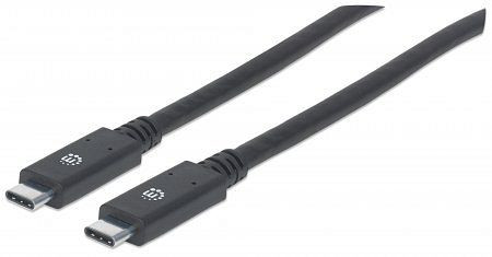 MANHATTAN USB 3.1 Typ C Gen1-Kabel, Typ C-Stecker auf Typ C-Stecker, 5 Gbit/s, 2 m, schwarz, 354905