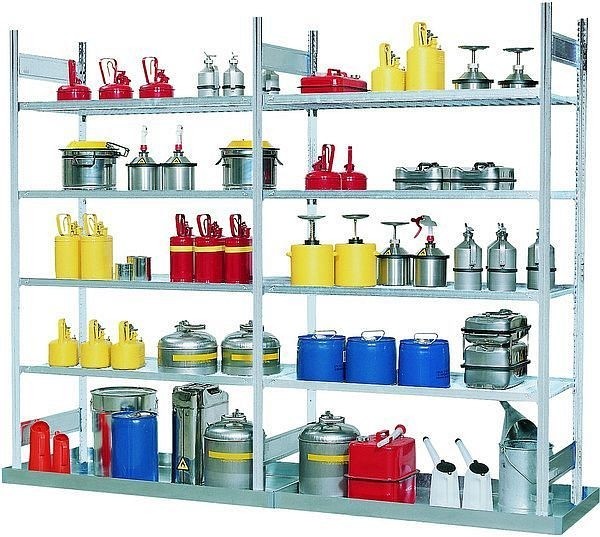 asecos Gefahrstoffregal (Anbauregal) REG-B 1352 Stahl verzinkt, 1310x525x2000mm, 27850