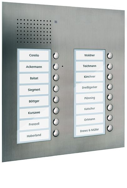 TCS Audio Außenstation Serie PUK 16 Klingeltasten (rechtsbündig), 2-spaltig, UP Edelstahl, PUK16/2-ES