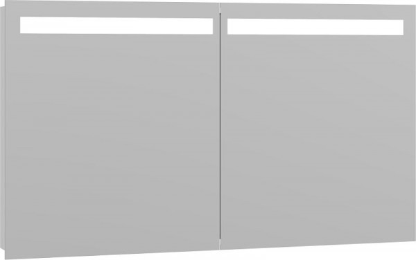 Scanbad Multo Global Spiegelschrank mit Licht, 2 Türen 70x120 cm Weiß Hochglanz, Steckdose E, S432-112