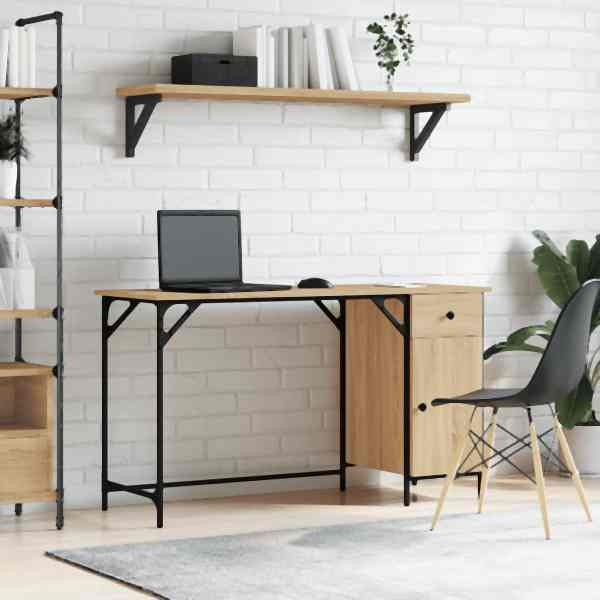 vidaXL Computertisch Sonoma-Eiche 131x48x75 cm Holzwerkstoff, 836219