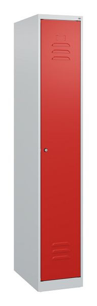 C+P Umkleidespind Classic PLUS mit Mitteltrennwand, 1700x300x500mm, 7035/3020, Zylinderschloss, 0800007-10F S10015