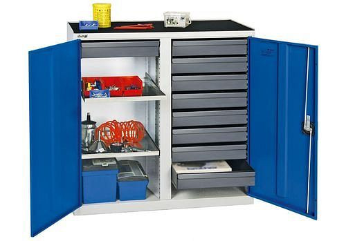 stumpf Werkzeug- und Materialschrank Professional 3000, mit 9 Schubladen, 2 Wannenböden, grau/blau, B 1000 mm, 251841
